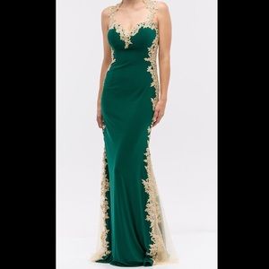 Eureka- Black and gold trim prom dress! Only worn once!